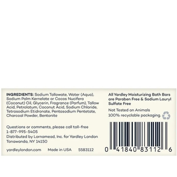 NEW Yardley of London 3 Bars Activated Charcoal Soaps NIB Gifts Exfoliating - Picture 3 of 9